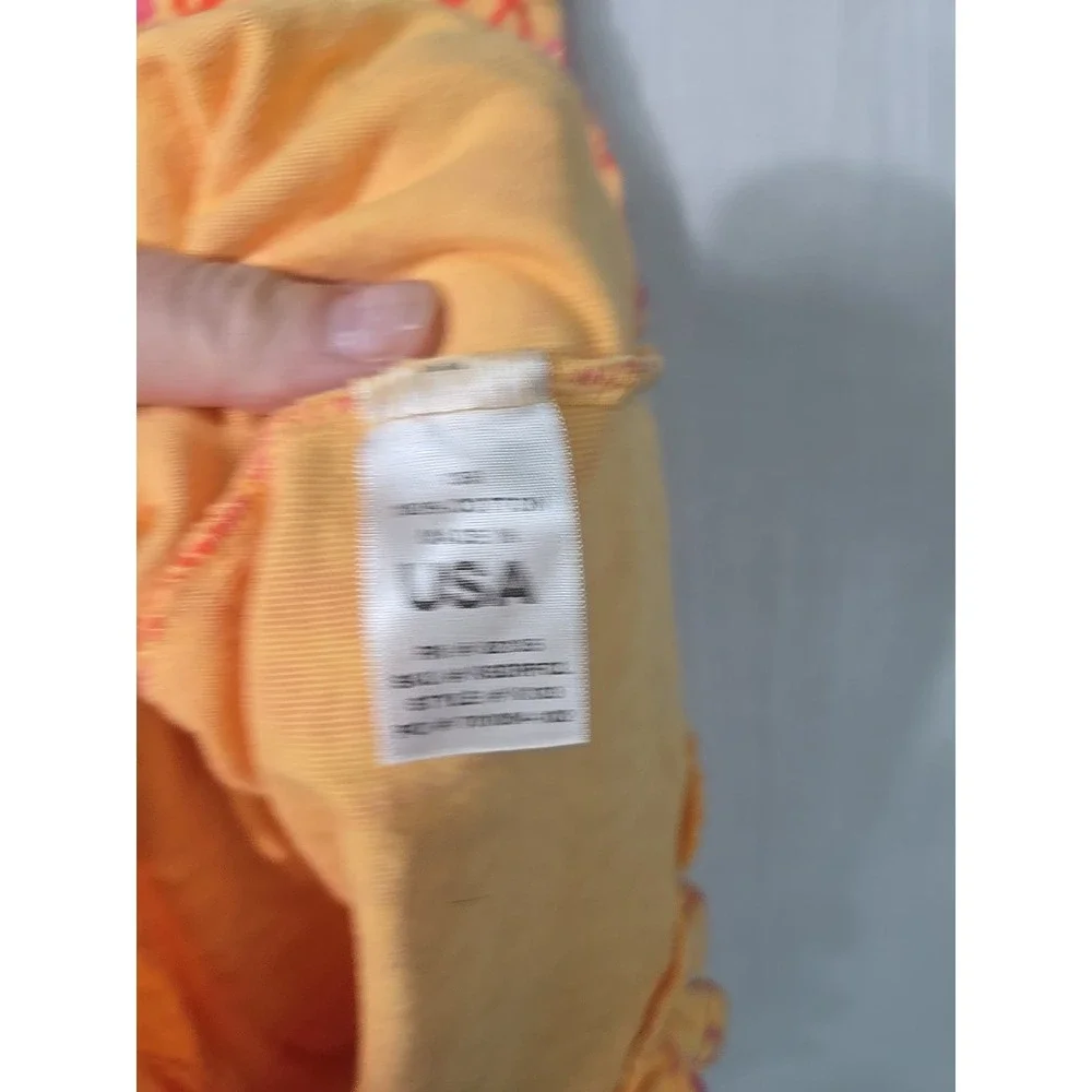 NWT Fresh Produce Girl's Size Large (6/7) Orange Tank Dress Ruffle‎ Papaya USA